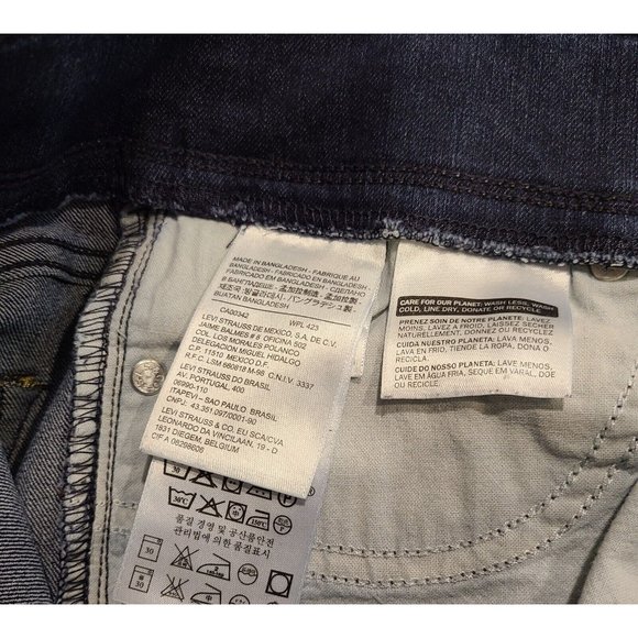 Women's Size 29 Levis Stretch Cut-off Short Skirt Frayed Hem 32x18.5" - Picture 6 of 10